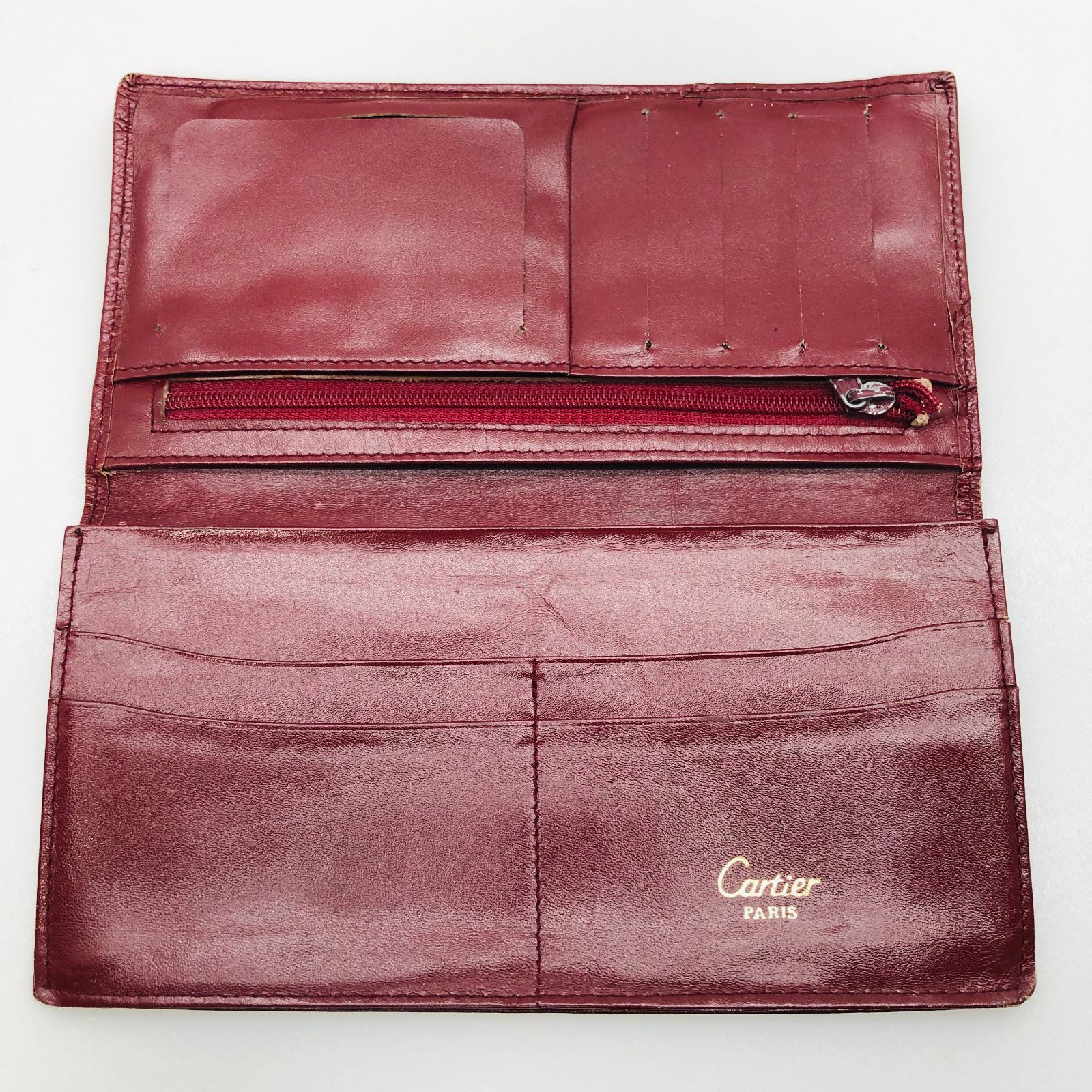 Cartier 長財布 レザー ボルドー レッド系 カルティエ SGAW26-3192