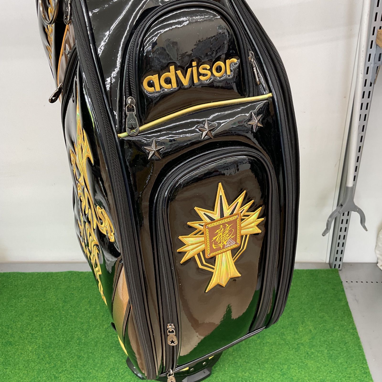 訳あり品 アドバイザー ADVISOR キャディーバッグ エナメル 龍