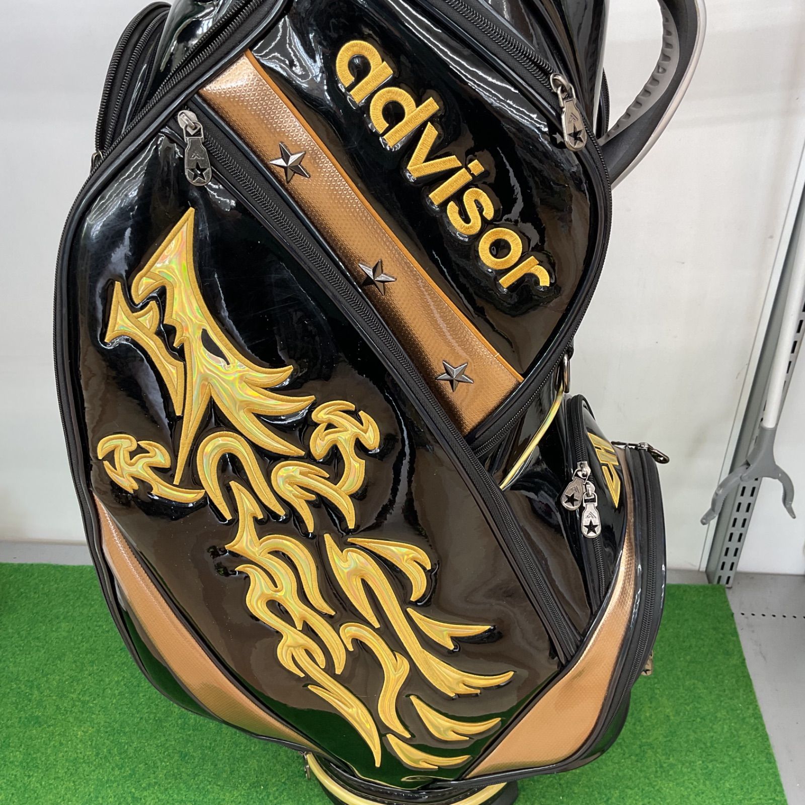 訳あり品 アドバイザー ADVISOR キャディーバッグ エナメル 龍