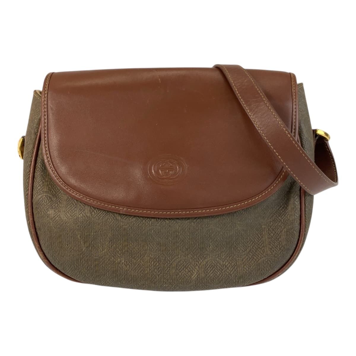 GUCCI グッチ ヴィンテージ オールドグッチ ブラウン ゴールド金具 001 