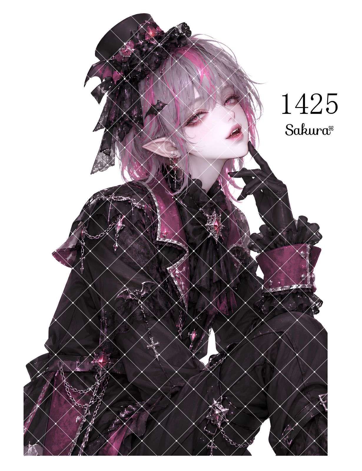 No.1425 》Sakuraꕤ 人物ステッカー シール オリジナルステッカー