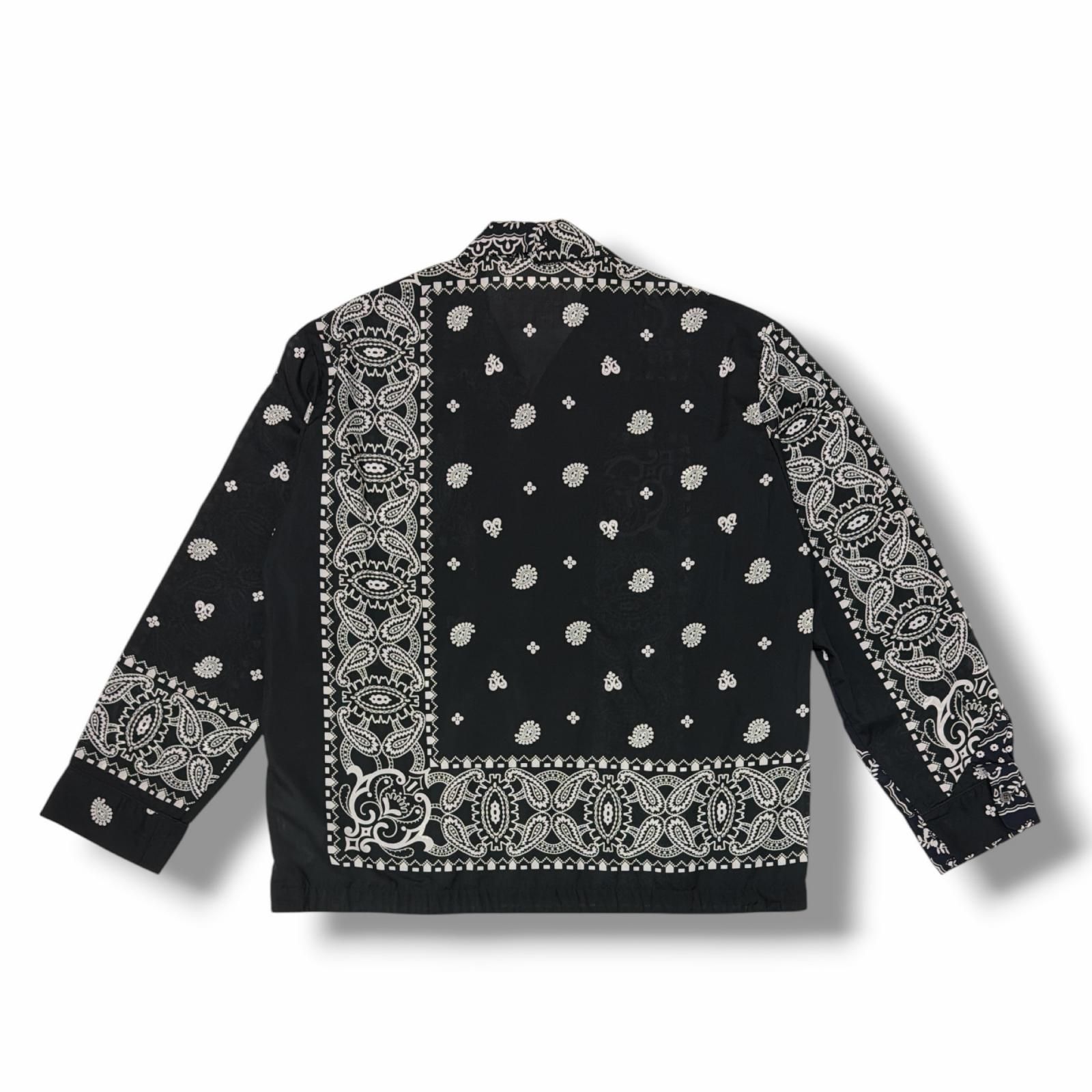 sacai 21SS Archive Print Mix Shirt バンダナ柄オープンカラーシャツ