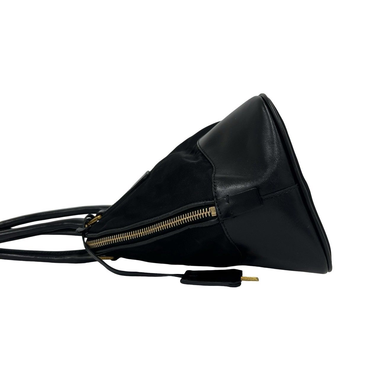 極 美品 鍵付き PRADA プラダ 三角 ロゴ 金具 テスート ポコノ