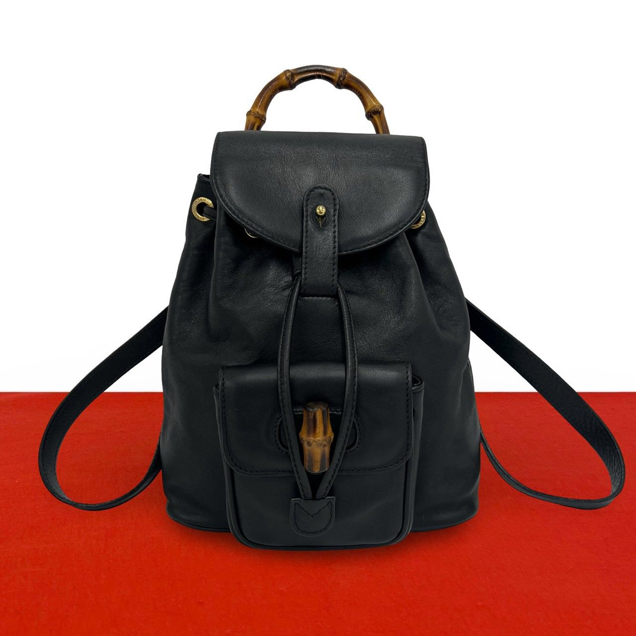 極 美品 GUCCI グッチ オールドグッチ ヴィンテージ バンブー レザー