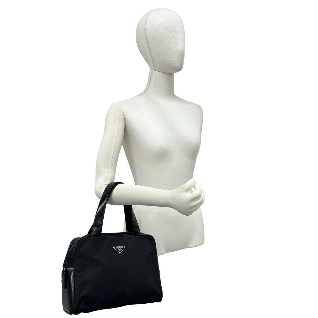 極 美品 鍵付き PRADA プラダ 三角 ロゴ 金具 テスート ポコノ