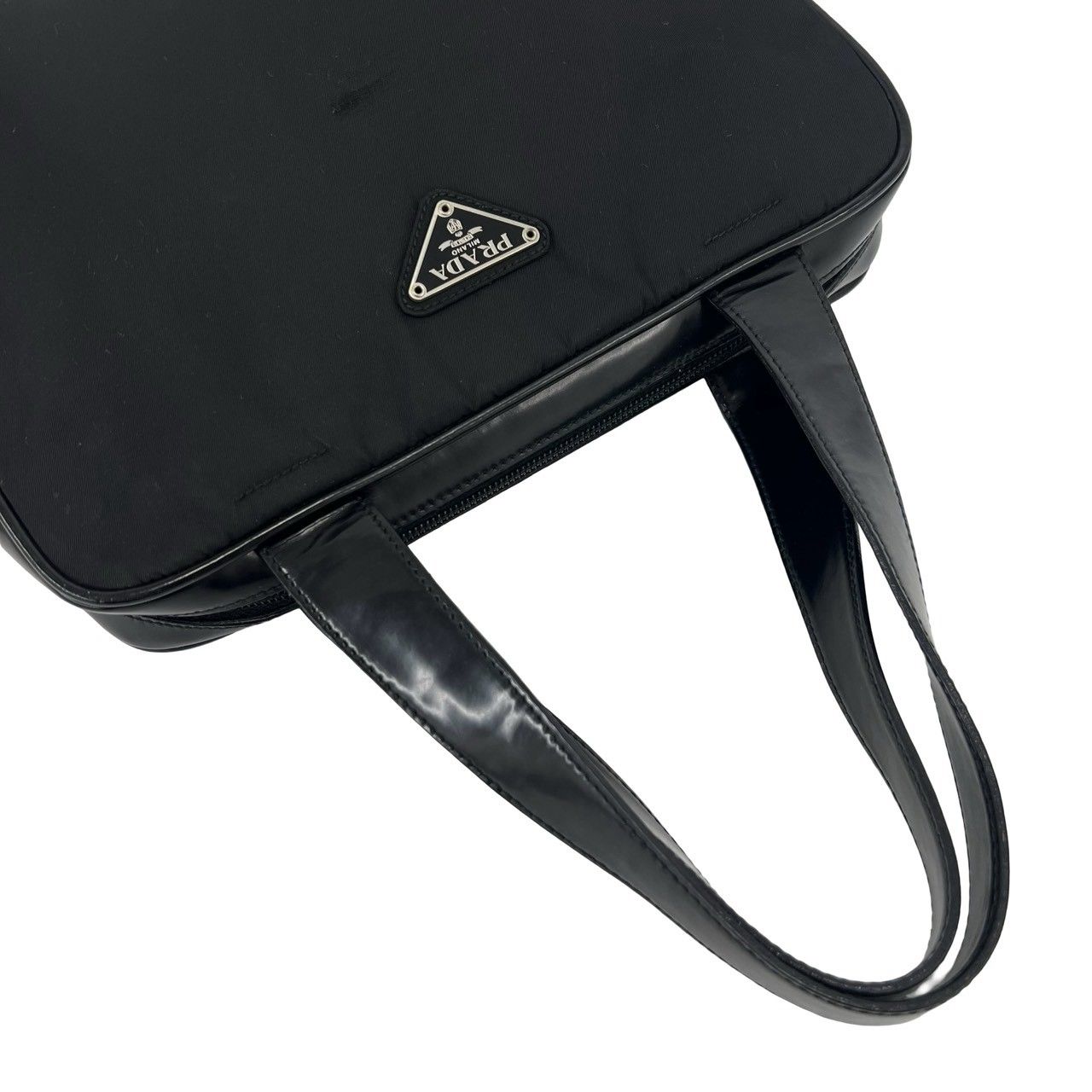 極 美品 鍵付き PRADA プラダ 三角 ロゴ 金具 テスート ポコノ