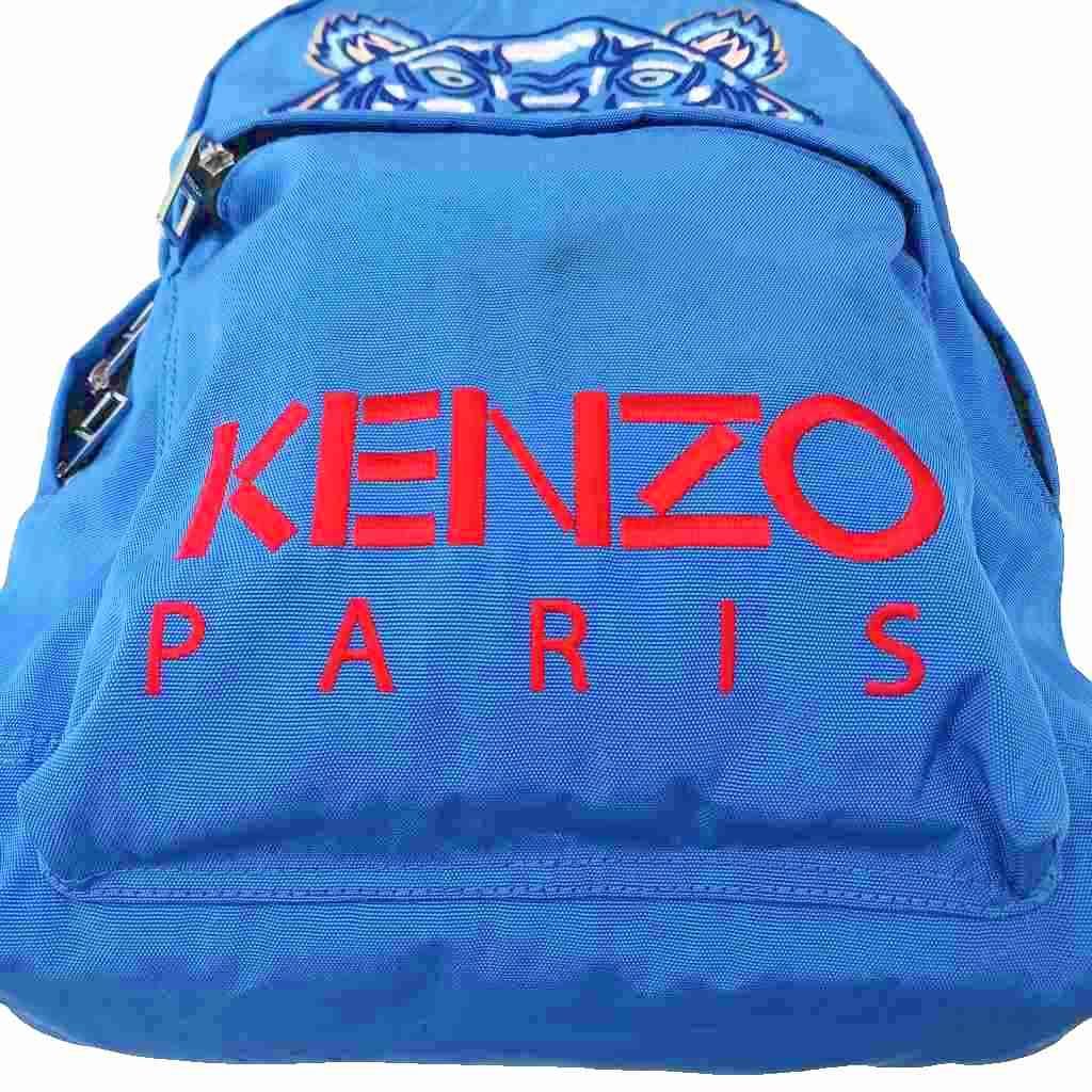 ケンゾー KENZO リュックサック バックパック タイガー刺繍 ロゴ 青