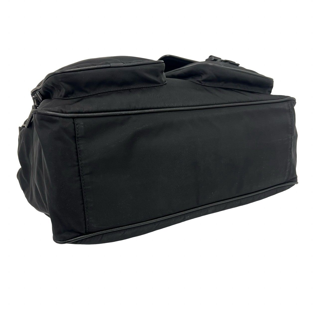 極 美品 PRADA プラダ 三角 ロゴ 金具 ナイロン レザー 本革 2way
