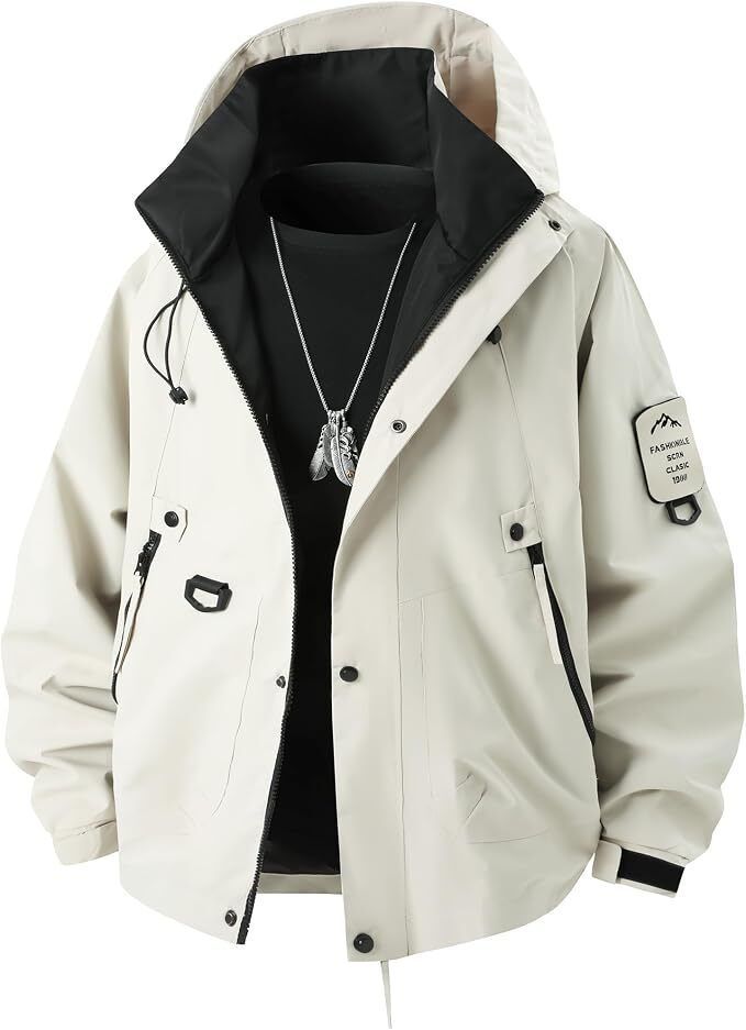 Ivory Fashionrida Mountain Parka for Men Outerwear Water-repellent and windproof Windbreakers lightweight Jackets Autumn/winter/spring mountaineering clothing