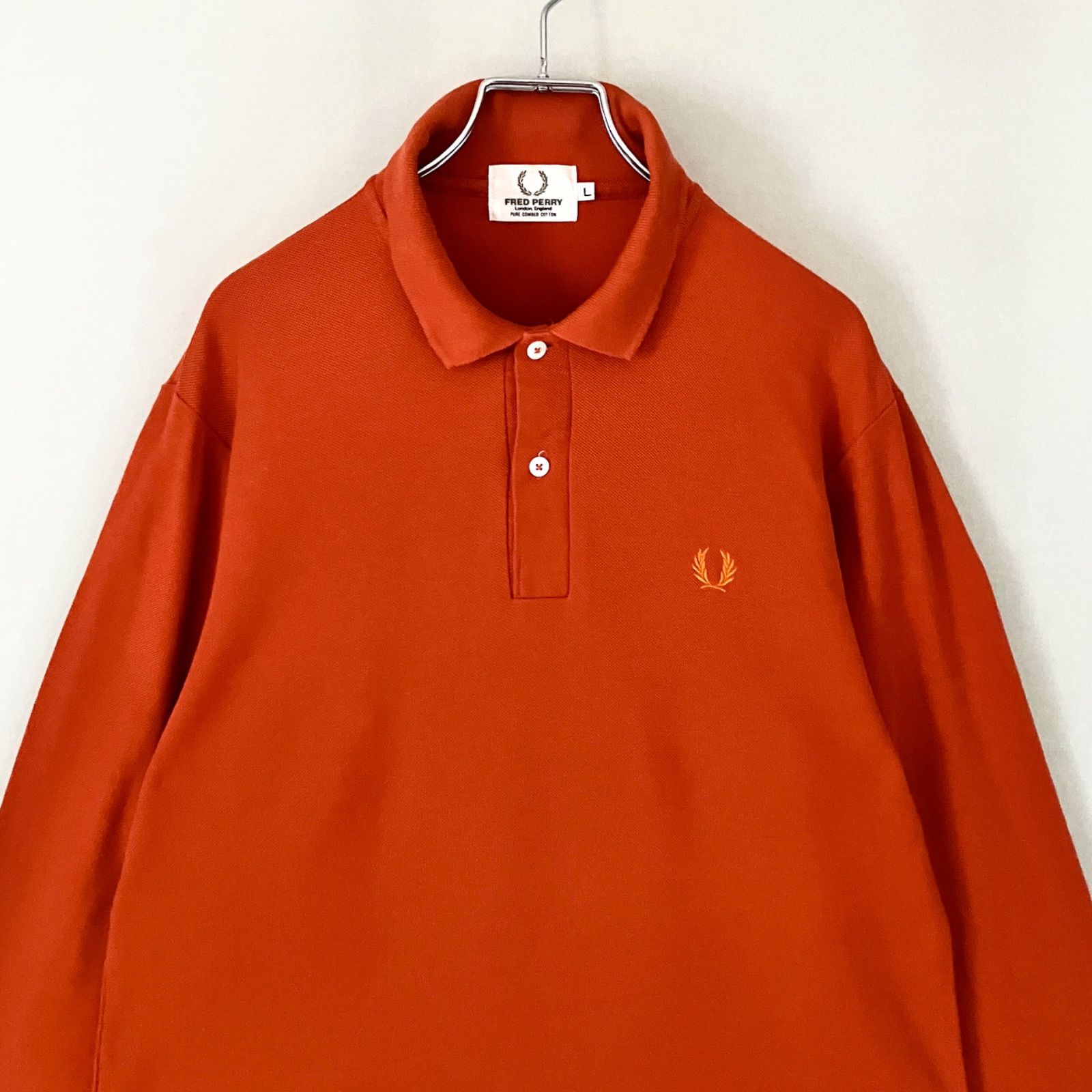 美品】90s フレッドペリー/FRED PERRY☆長袖鹿の子ポロシャツ