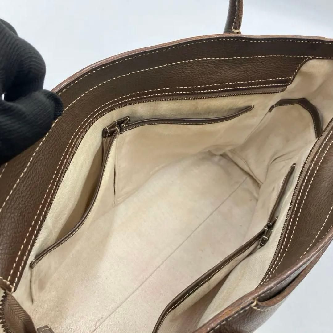 genten ゲンテン トートバッグ ダークブラウン レザー A4可 本革 工具