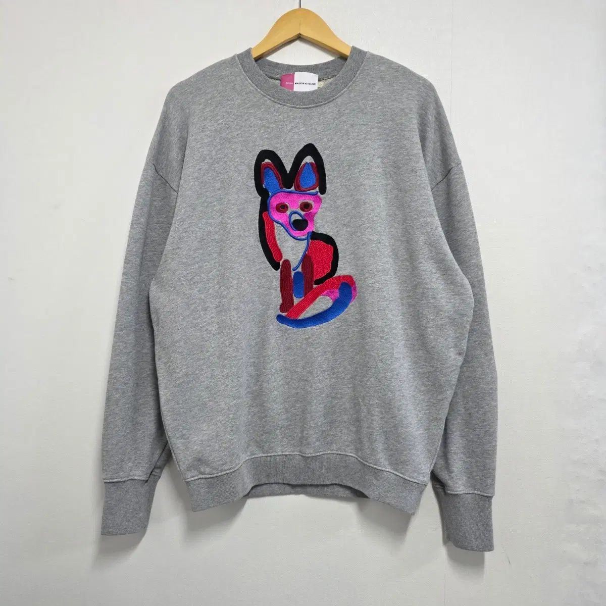 L) メゾンキツネ ACIDE BIG 刺繍 ロゴ スウェット グレー - メルカリ