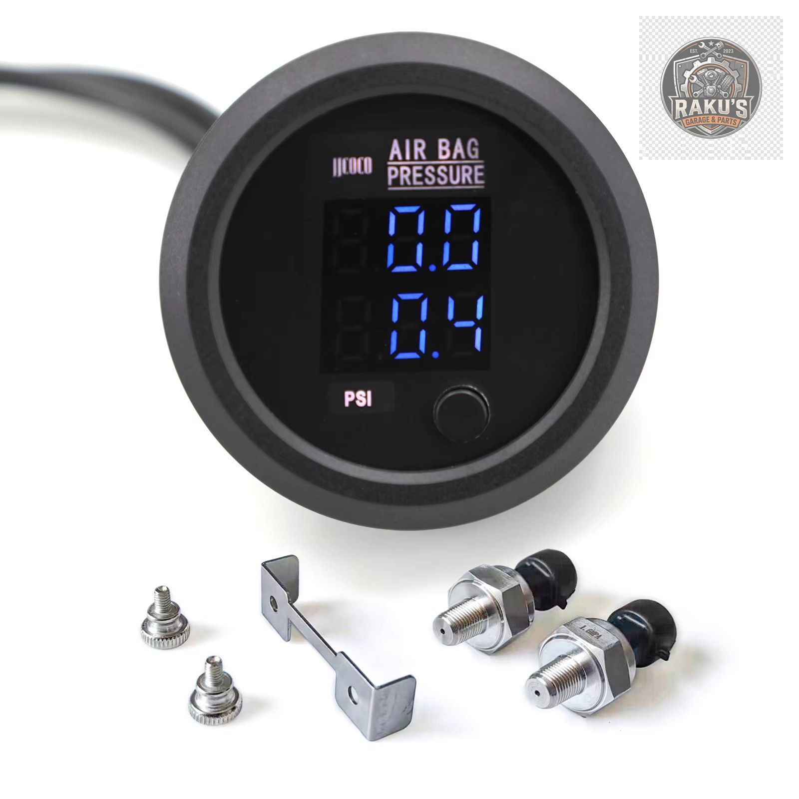 超薄型 12 V/24 V デュアル圧力エア圧ゲージ BAR PSI エアサスペンションエアライド 2 個 1/8NPT センサー 7,978円