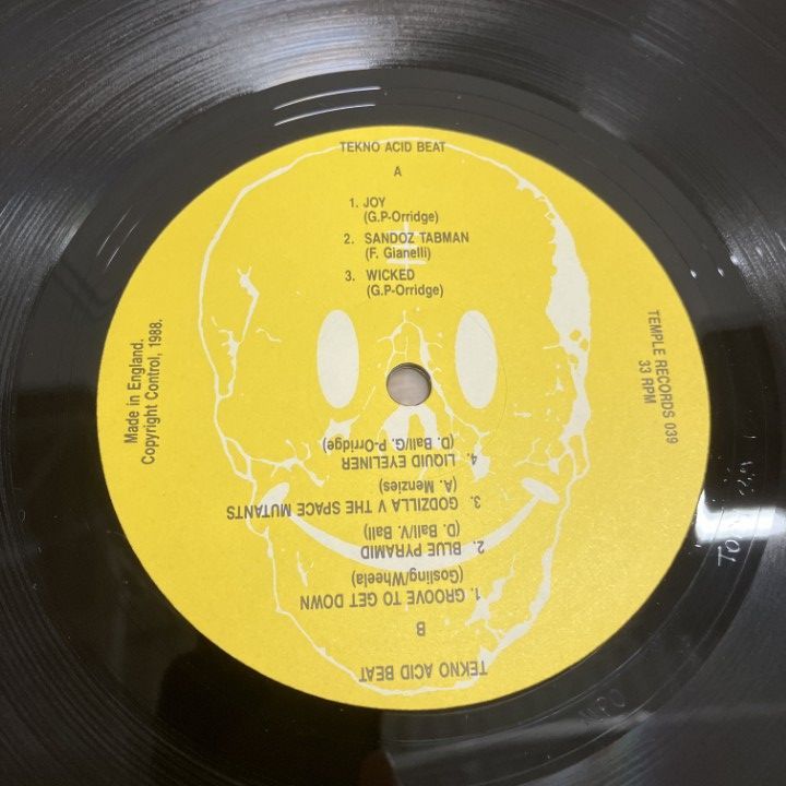 △01)【1点限り!】Tekno Acid Beat/LPレコード/UK盤/英盤/TOPY039
