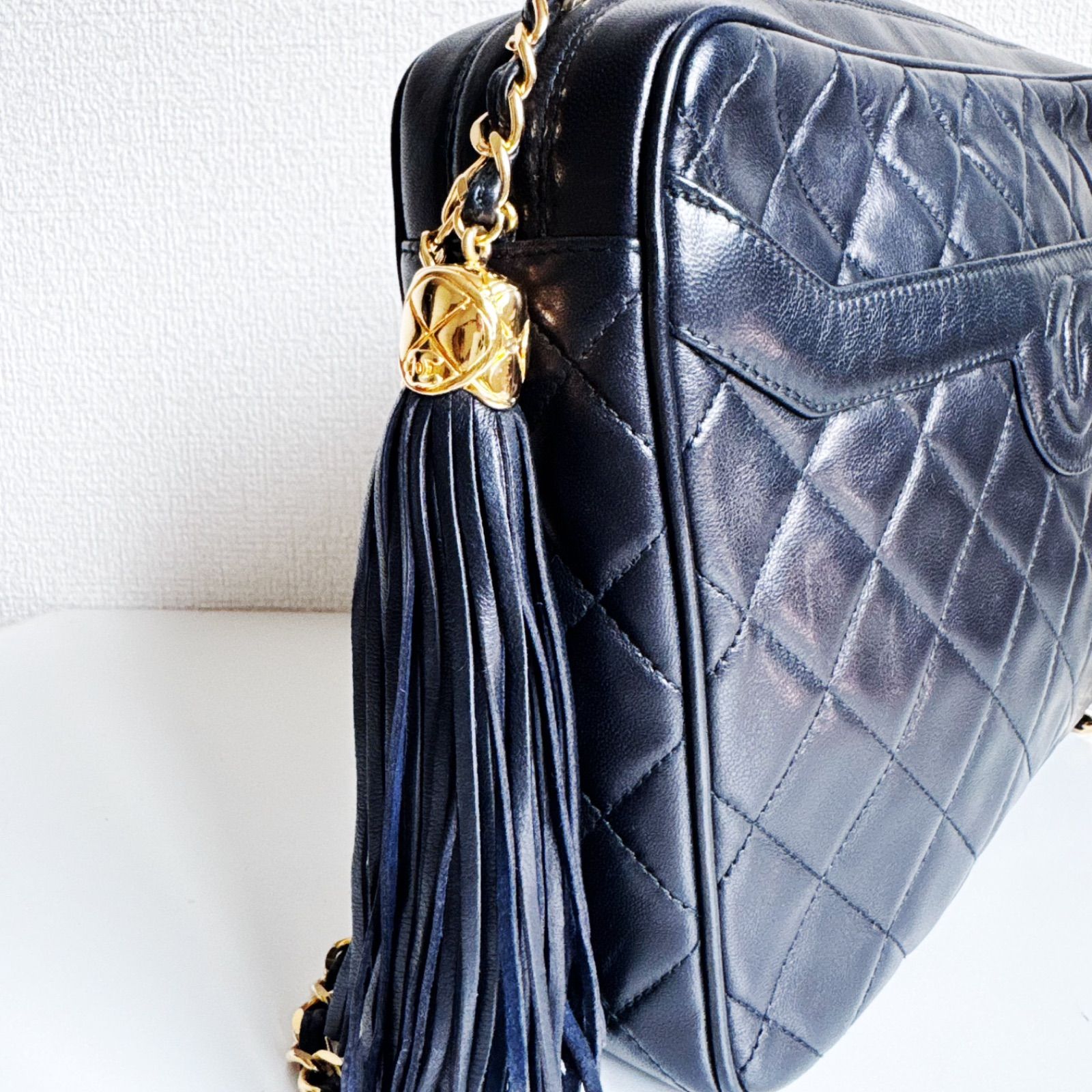 中古美品 CHANEL シャネル 23番台 マトラッセ ビジューチェーン