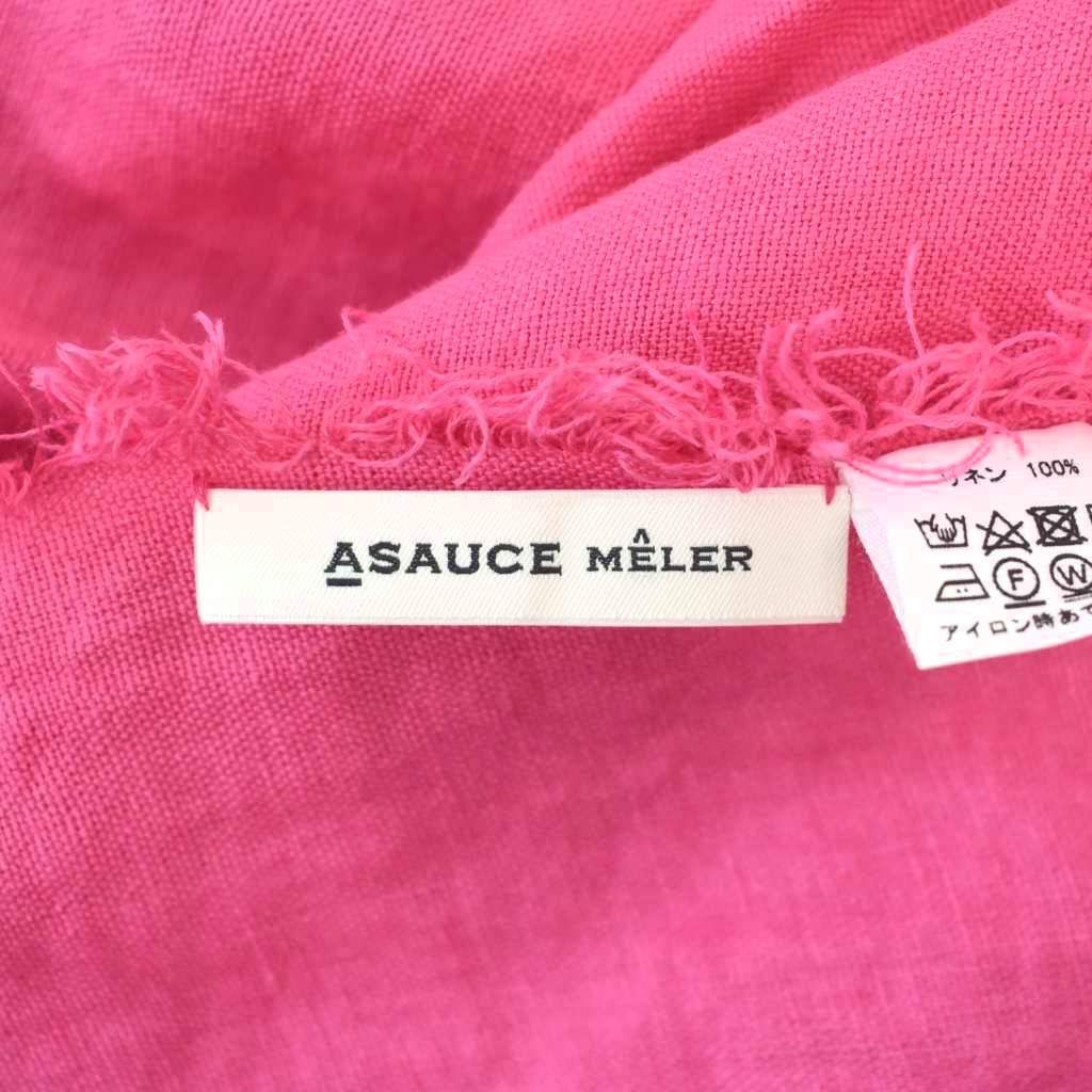 アソースメレ ASAUCE MELER 大判 ストール マフラー リネン ピンク アソースメレ ASAUCE MELER 大判 ストール マフラー リネン ピンク