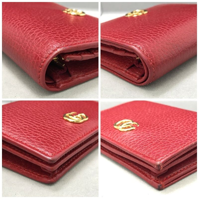 美品】GUCCI グッチ 二つ折り財布 コンパクトウォレット GGマーモント