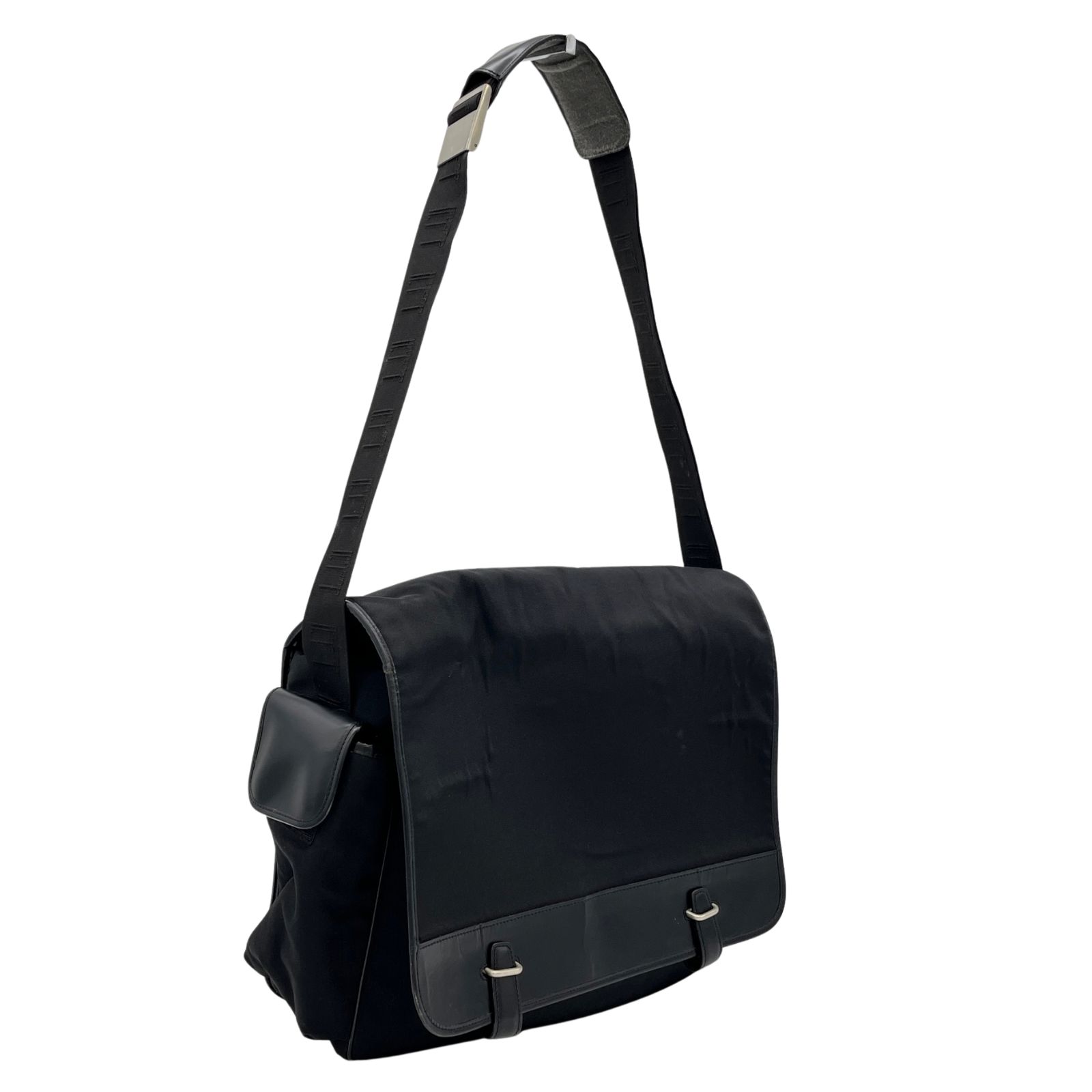 Dunhill ダンヒル ショルダーバッグ キャンバス レザー ブラック 斜め 