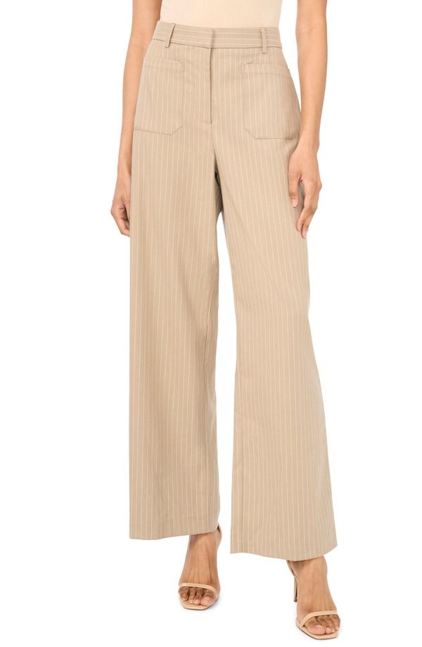 ヴィンスカムート レディース ボトムス レギンス パンツ Vince Camuto Pinstripe Woven Pants Toffee