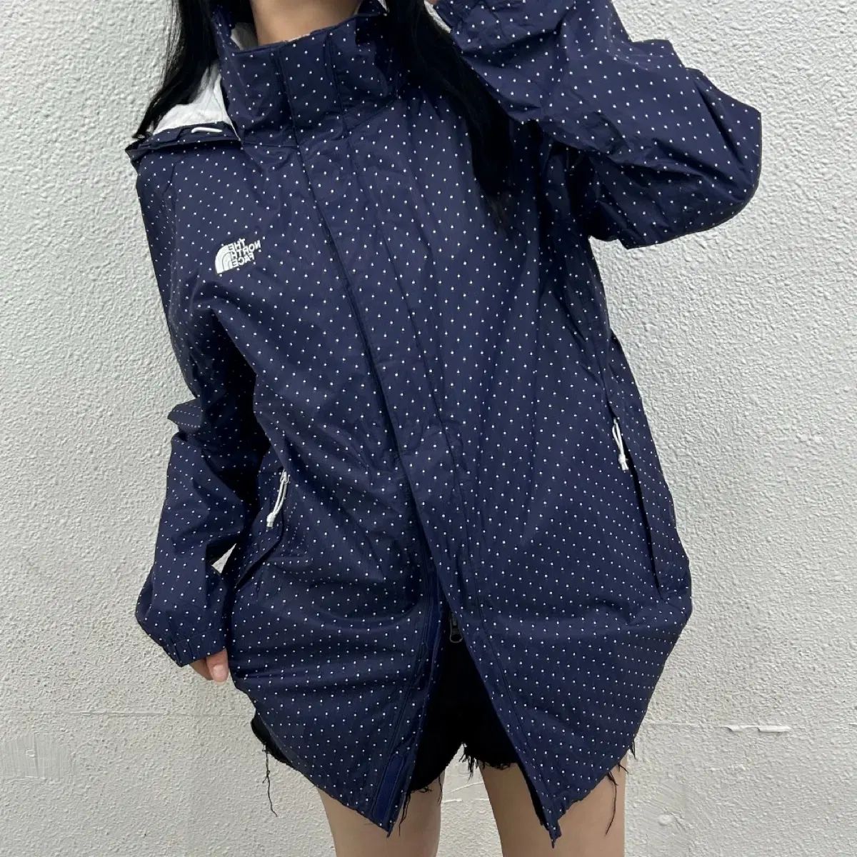 THE NORTH FACE ザノースフェイス ネイビー ツーウェイ ドット ウィンドブレーカー XL 12,916円