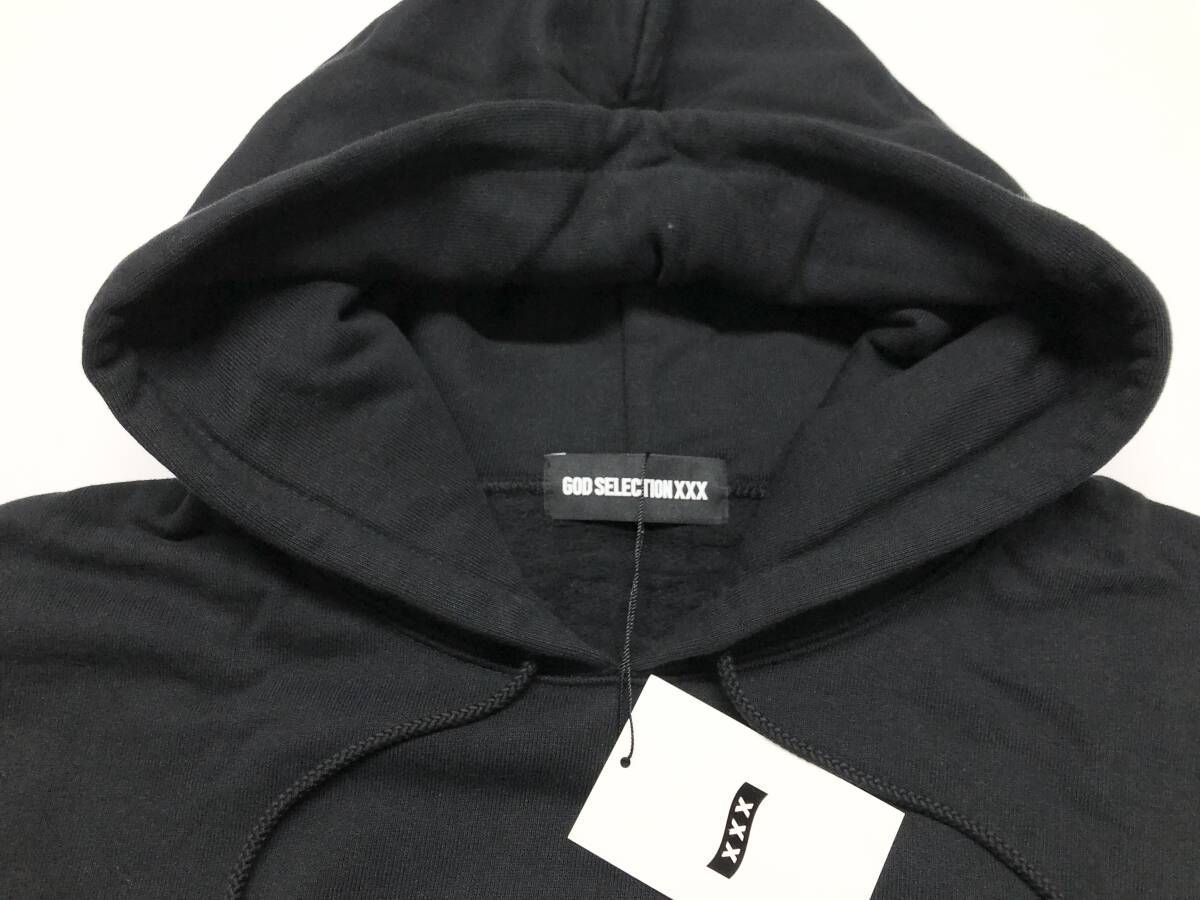 新品 未使用 ゴッドセレクションXXX ボックスロゴパーカー ブラック S