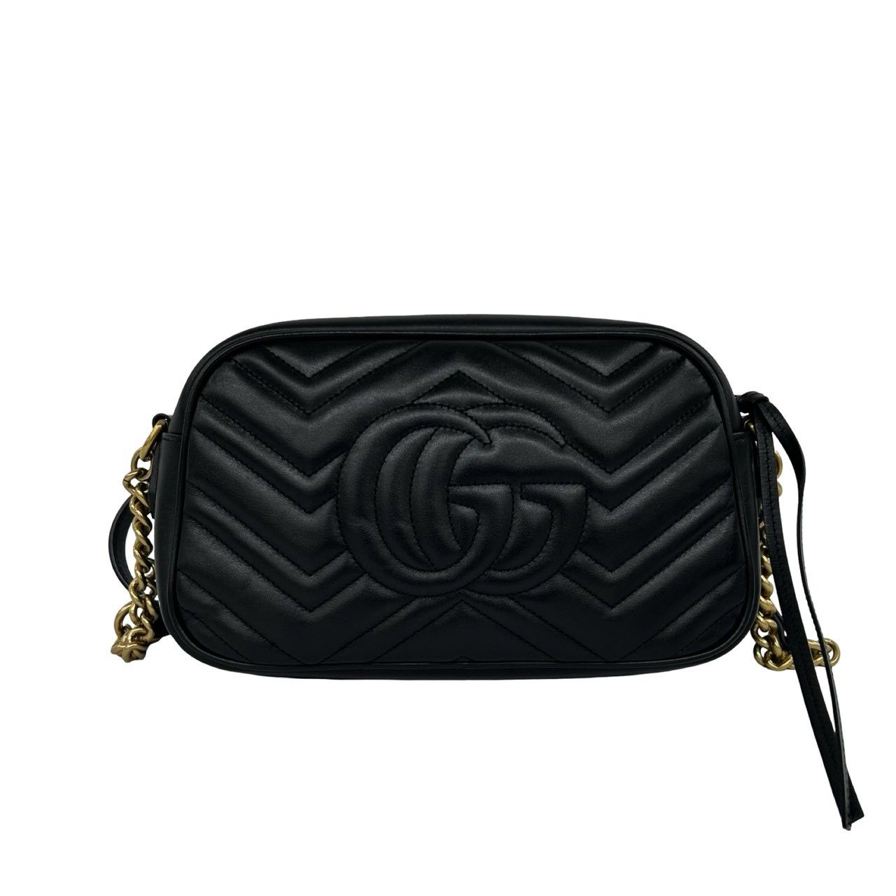 極 美品 GUCCI グッチ GGマーモント ロゴ 金具 キルティング レザー 本