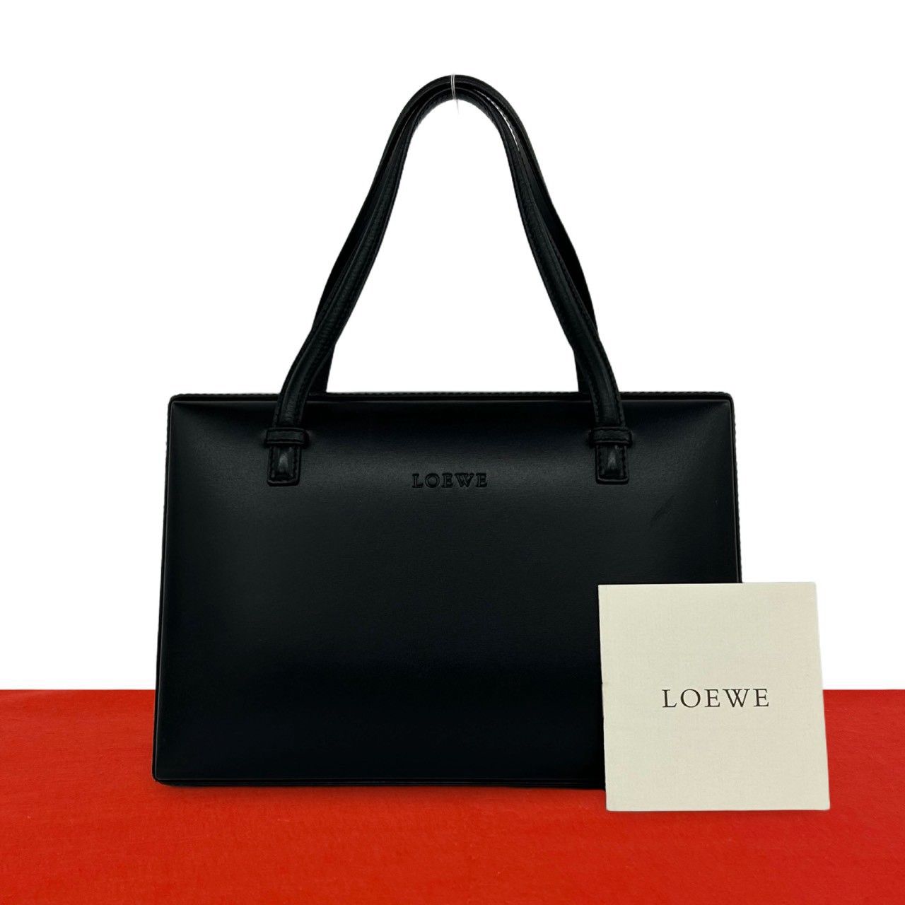 極 美品 希少品 LOEWE ロエベ ヴィンテージ ロゴ 型押し レザー 本革