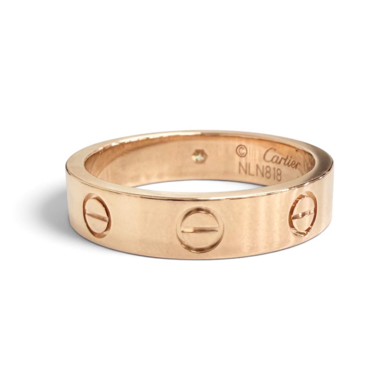 極美品△Cartier カルティエ ミニラブリング 1PD ダイヤモンド 750(PG