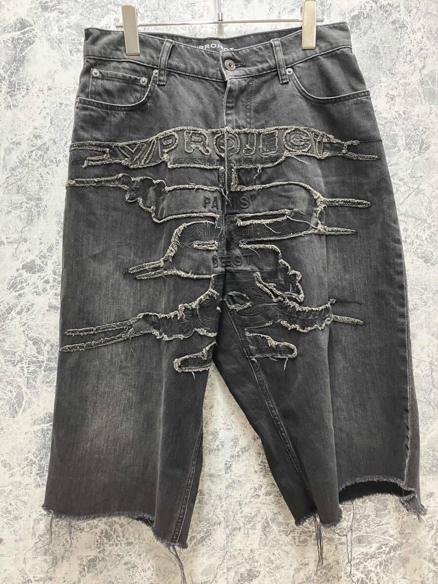 Y/PROJECT / ワイプロジェクト Paris Best Patch Jeans パリ ベスト パッチ ジーンズ ブラックサイズ28 ハーフジーンズ ジップフライ