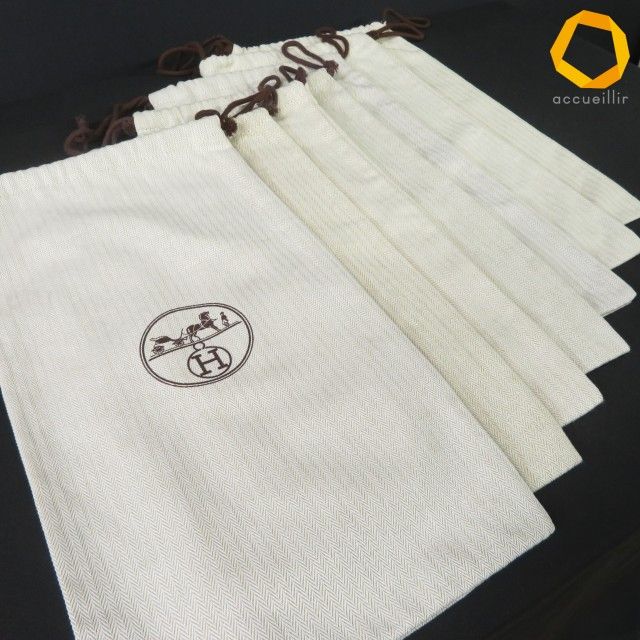 #ae エルメス HERMES 保存袋 7点 セット グレー 保管袋 巾着 袋 まとめ ユニセックス [1038744] k01