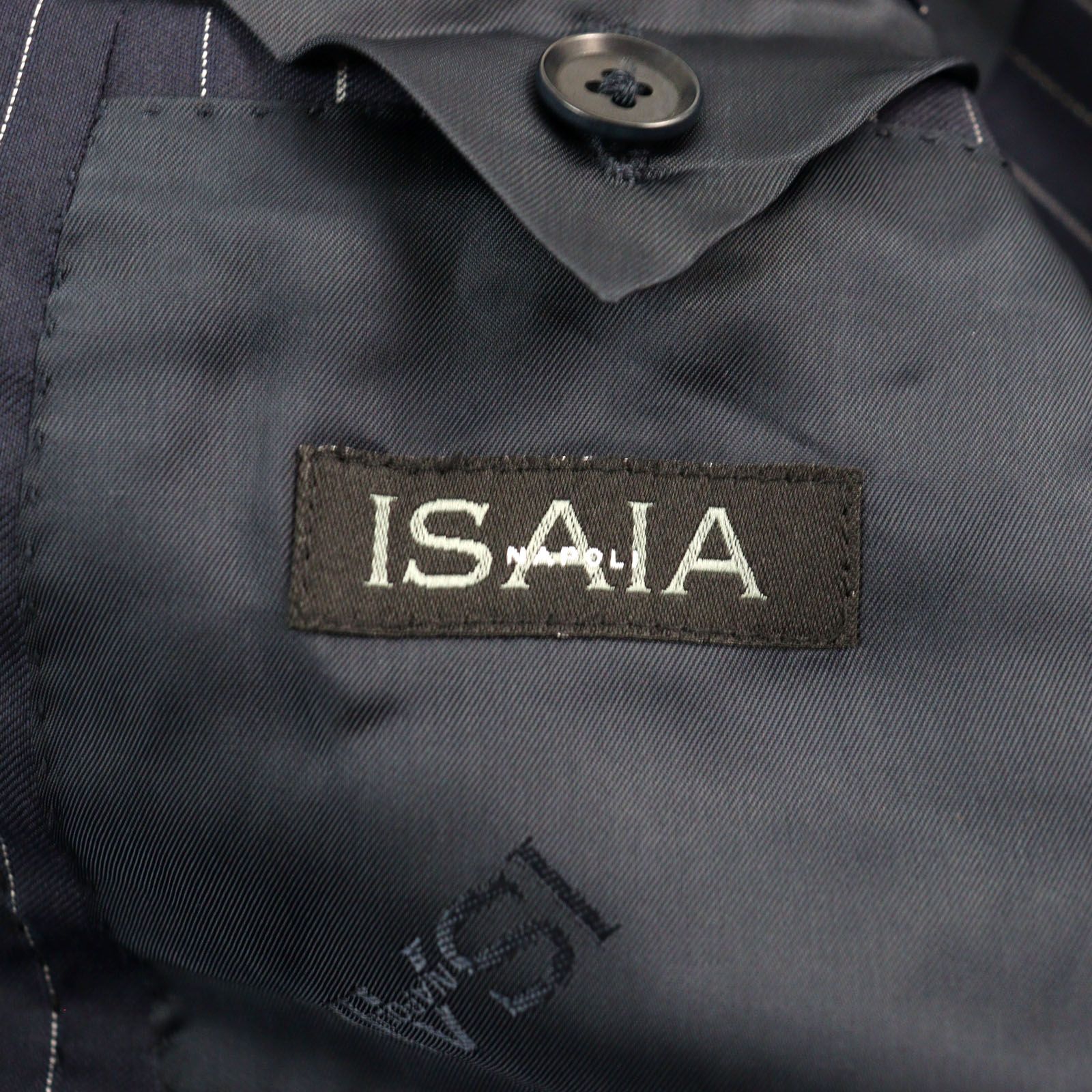 美品○ISAIA イザイア ウール100% Super 120s生地使用 ストライプ柄