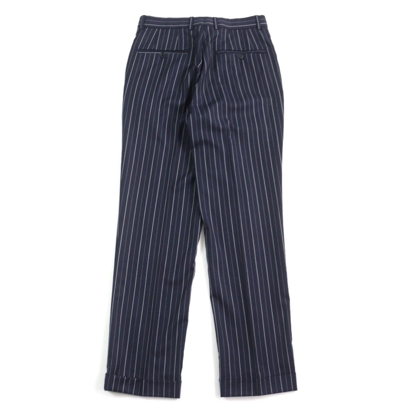 美品○ISAIA イザイア ウール100% Super 120s生地使用 ストライプ柄