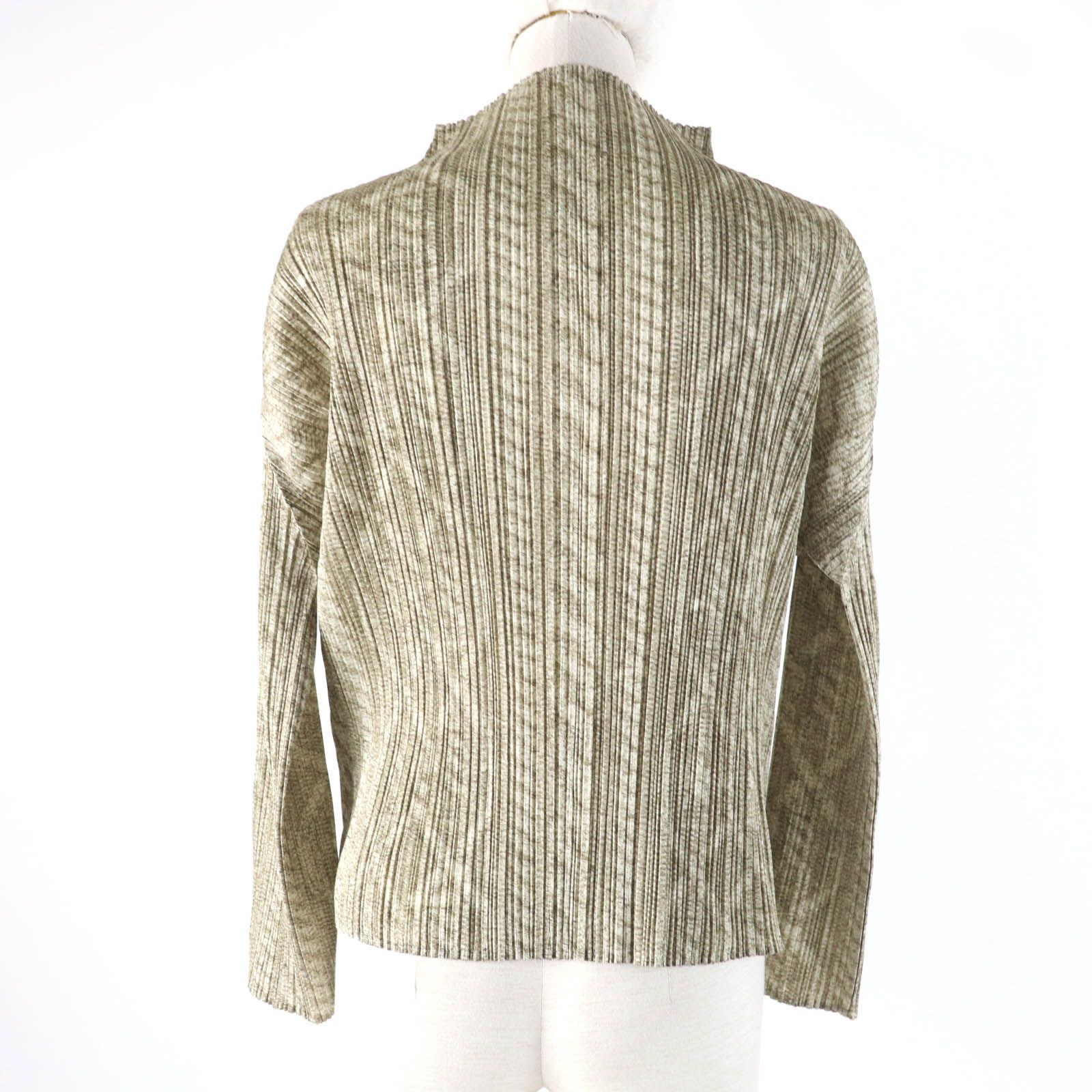 PLEATS PLEASE イッセイミヤケ 総柄 長袖 カットソー フリンジ 3 極美品☆PLEATS PLEASE プリーツプリーズ イッセイミヤケ PP83-JK931