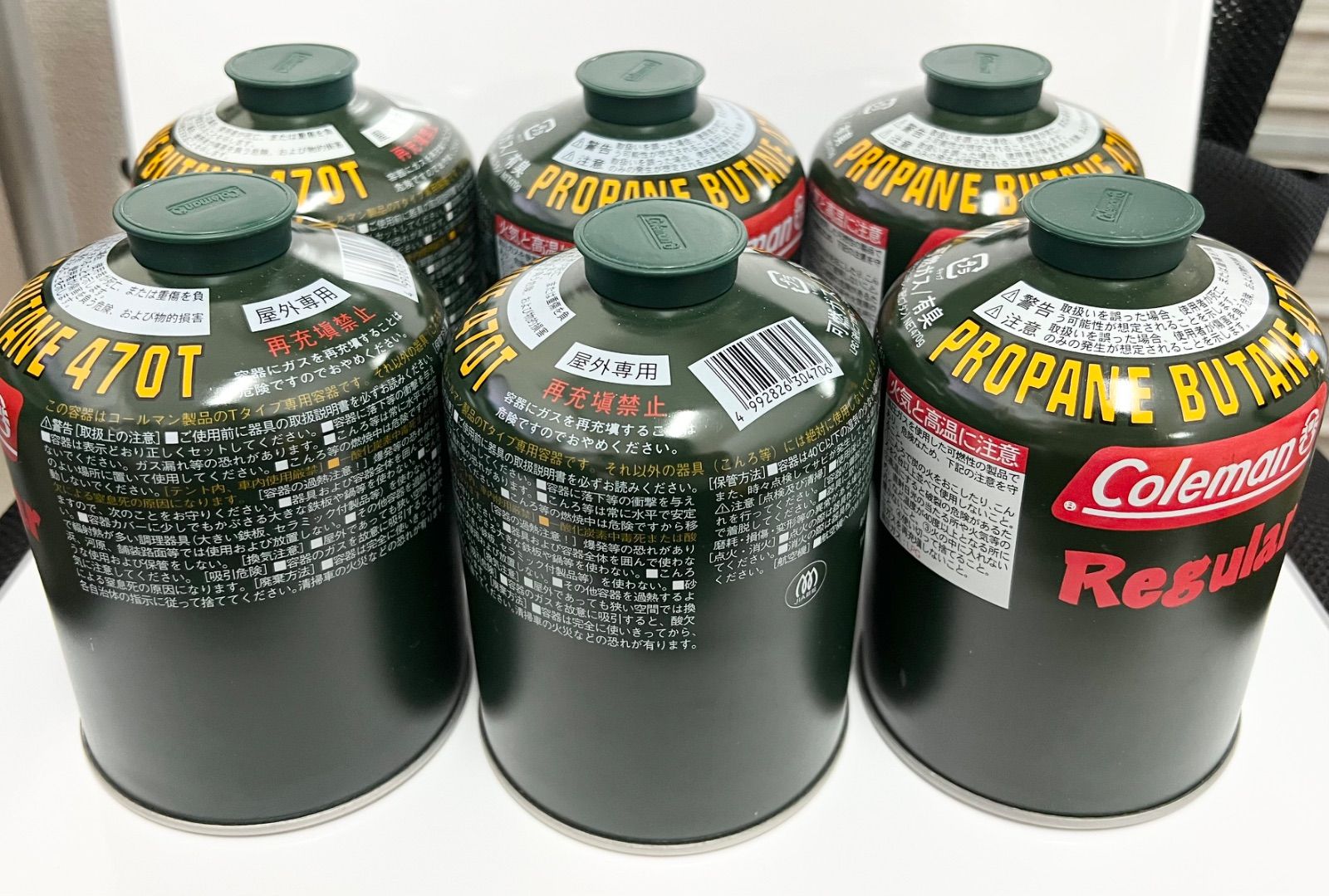 【未使用品・生産終了品】コールマンガスボンベ　旧型凸型バルブ　6本 Coleman(コールマン) ガスボンベ 純正LPガス燃料 Tタイプ 【470g×6缶