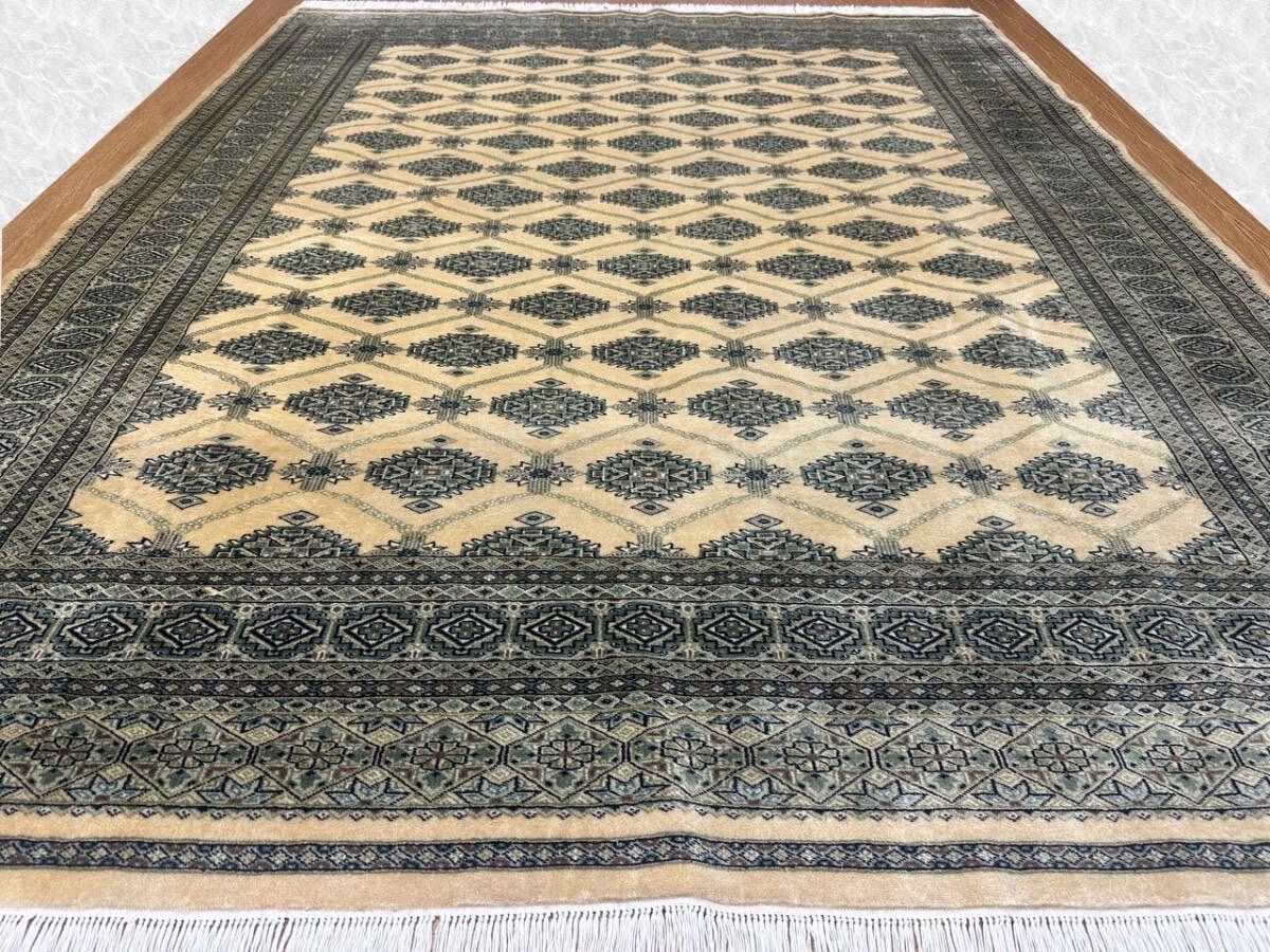パキスタン絨毯 ウール 手織りカーペット 250×150cm ペルシャ柄 ラグ