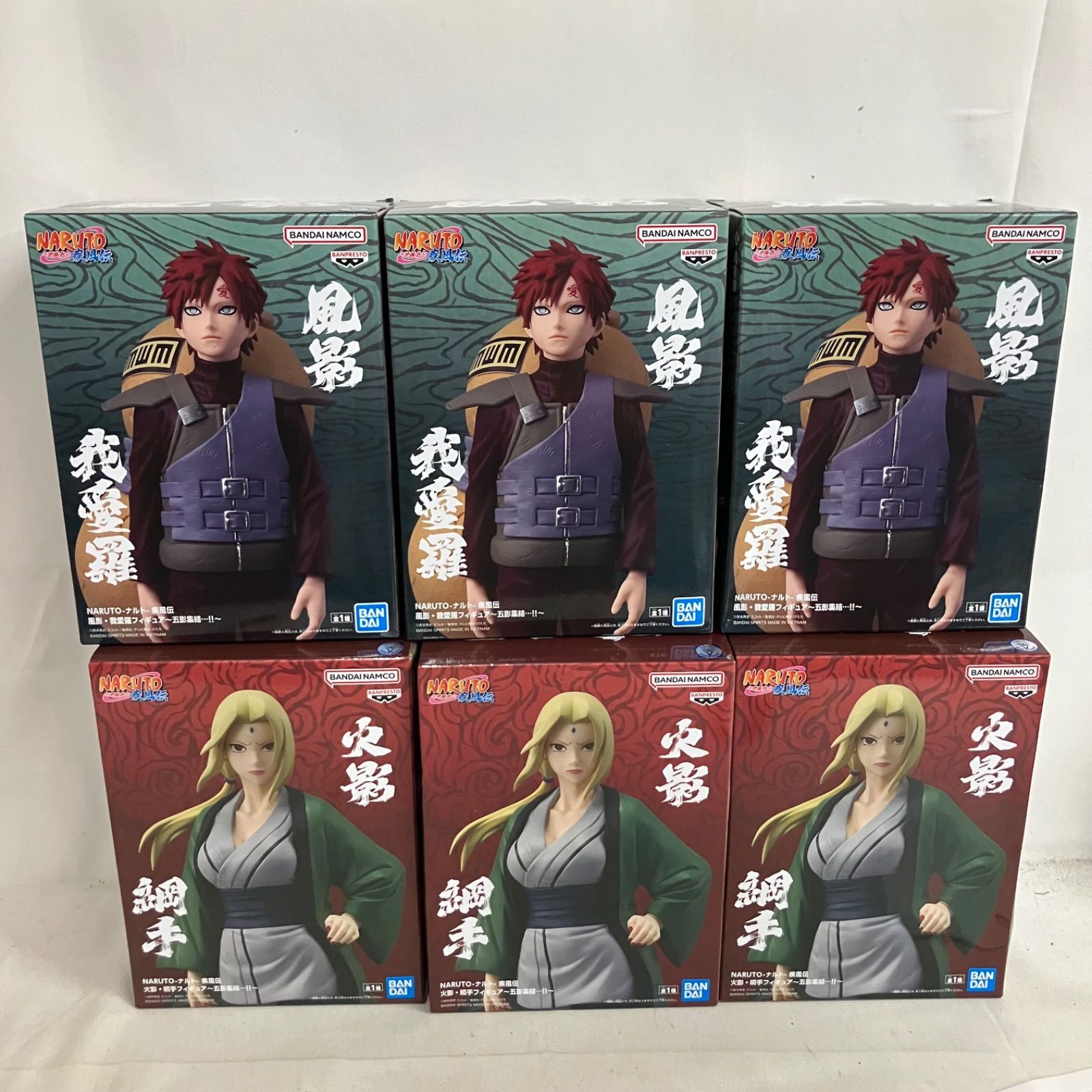 未開封 NARUTO疾風伝 風影 我愛羅 火影 綱手 五影集結 フィギュア 6個