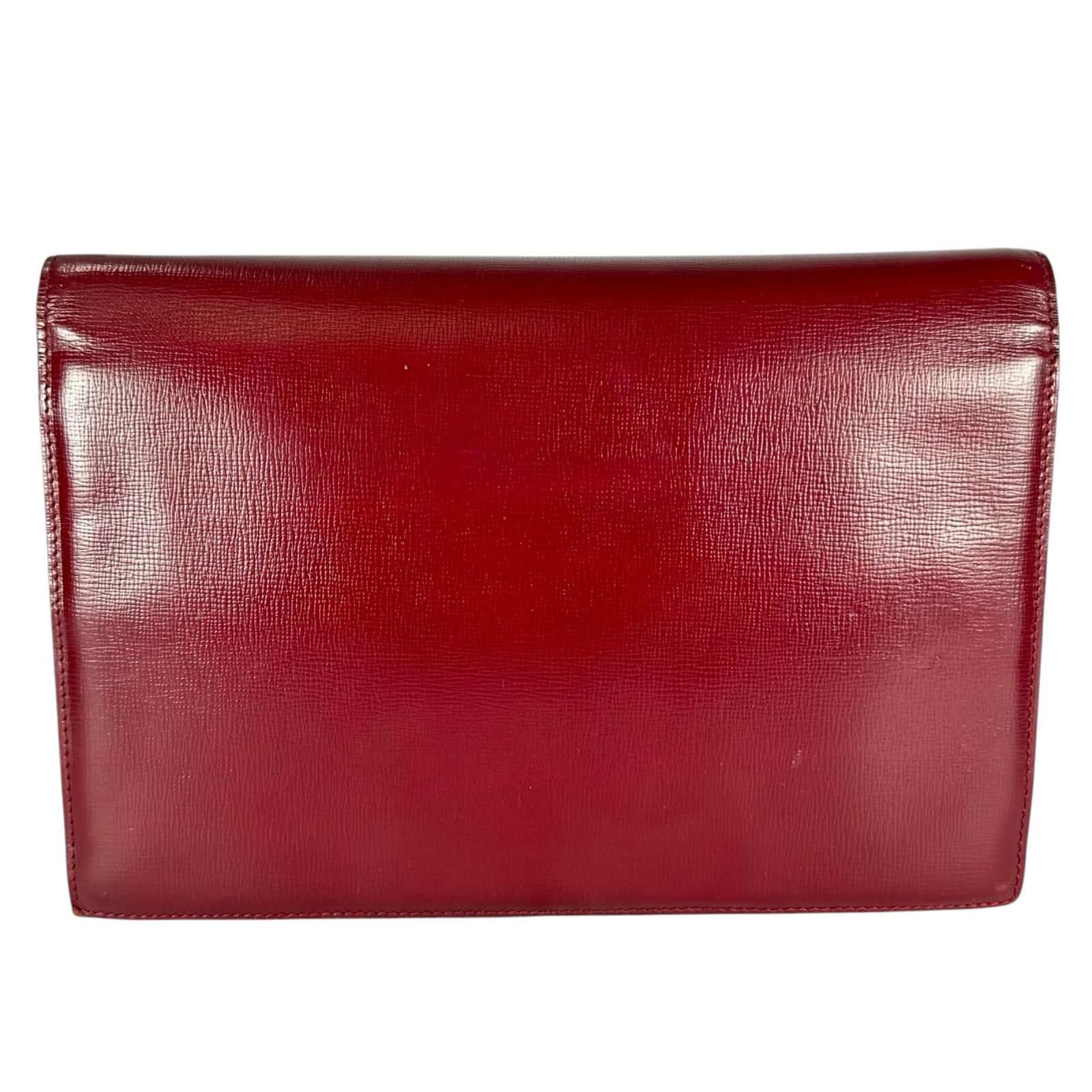 CARTIER カルティエ マストライン クラッチバッグ レザー ボルドー