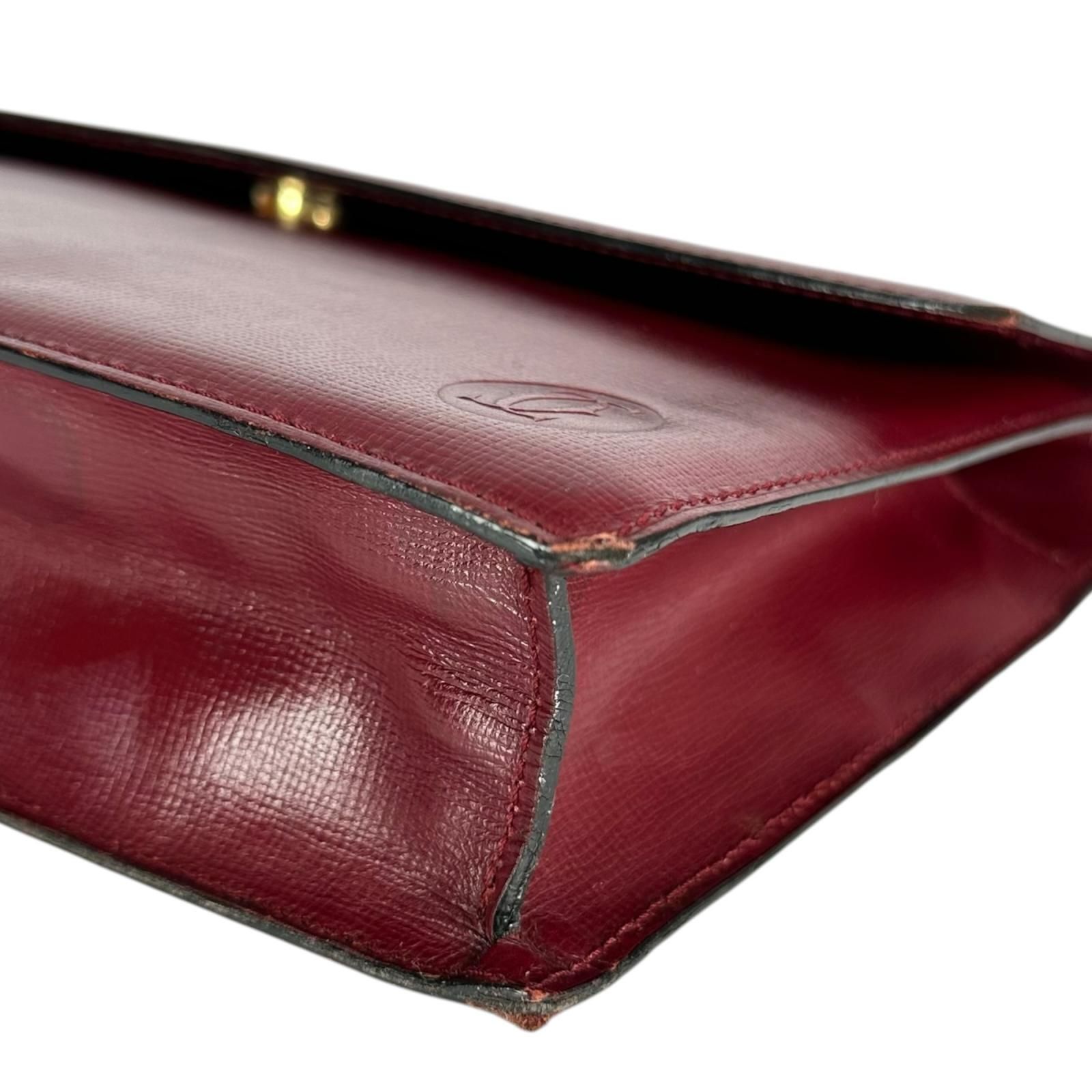 CARTIER カルティエ マストライン クラッチバッグ レザー ボルドー
