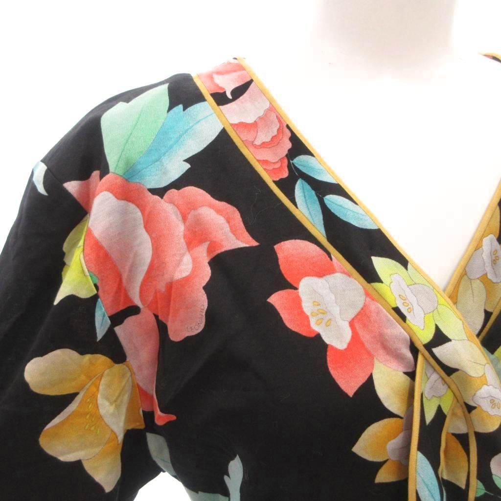 レオナール LEONARD FASHION ワンピース ひざ丈 半袖 花柄 フェイク