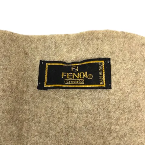 フェンディ FENDI マフラー ストール フリンジ ワンポント ロゴ刺繍