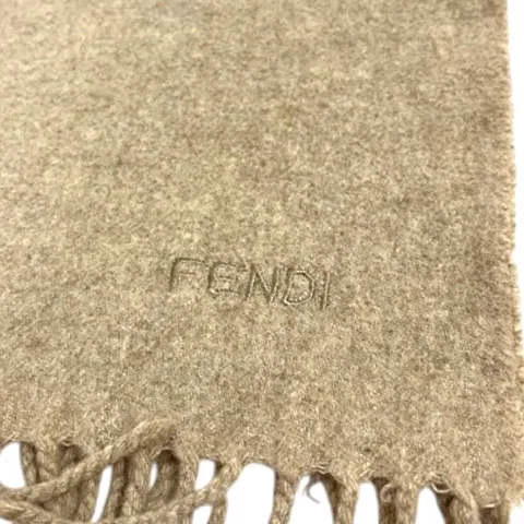 フェンディ FENDI マフラー ストール フリンジ ワンポント ロゴ刺繍