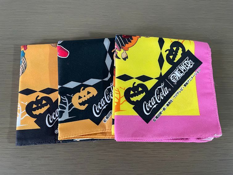 レア・非売品】ワンピース × コカ・コーラ ハロウィン バンダナ 3枚