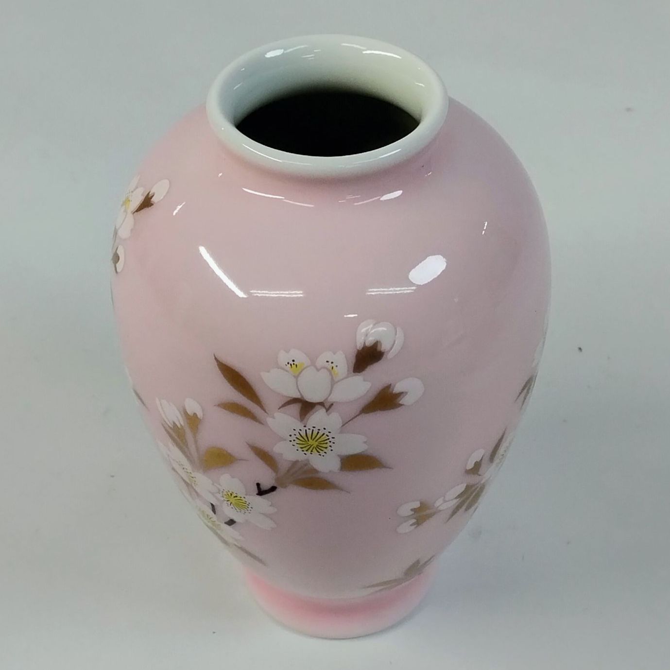 深川製磁 姫枝桜 ミニ花生 有田焼 花瓶 一輪挿し 箱付き 4305-637 《NO