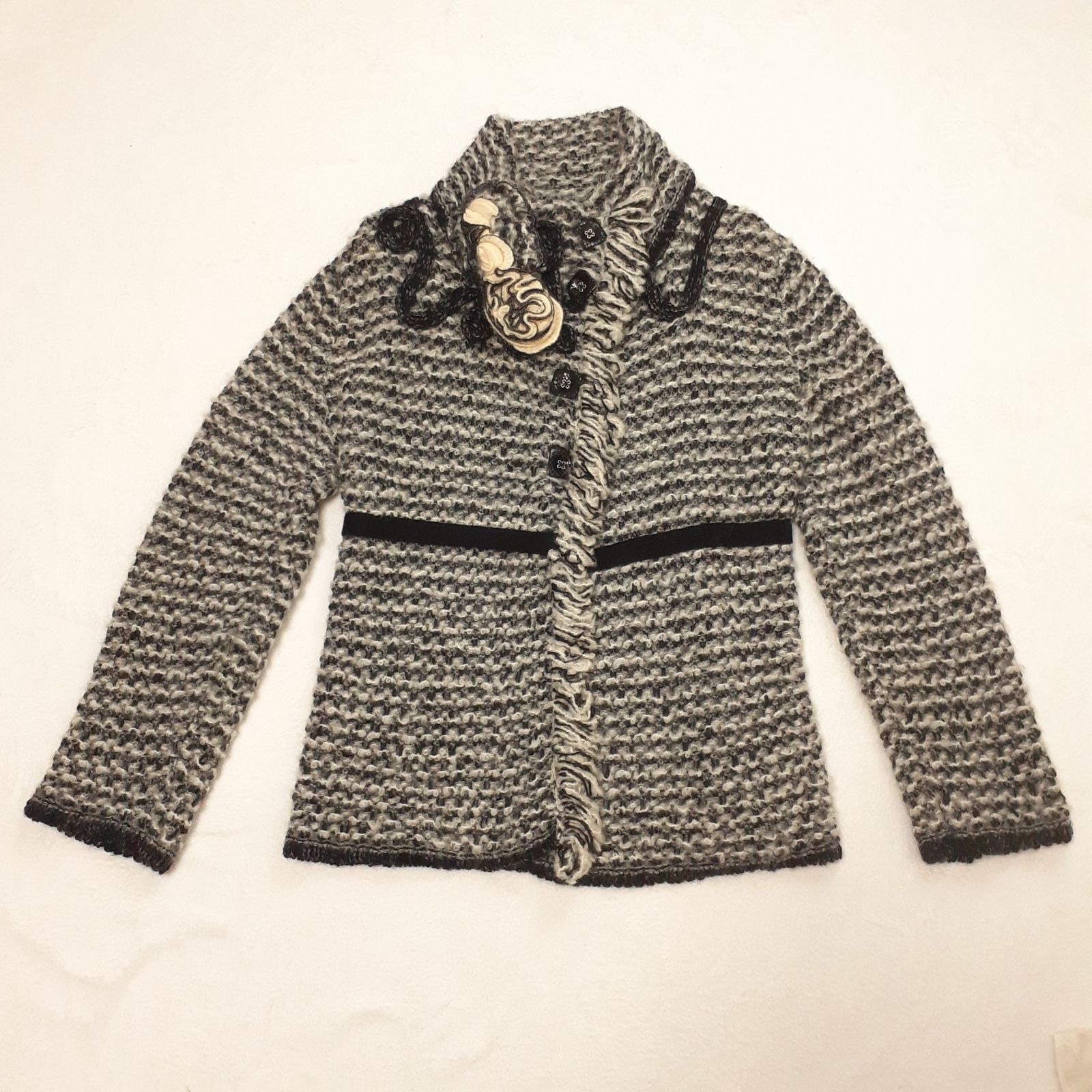 TRICOT CHIC モヘア アルパカ ニット ジャケット コート ブラック 