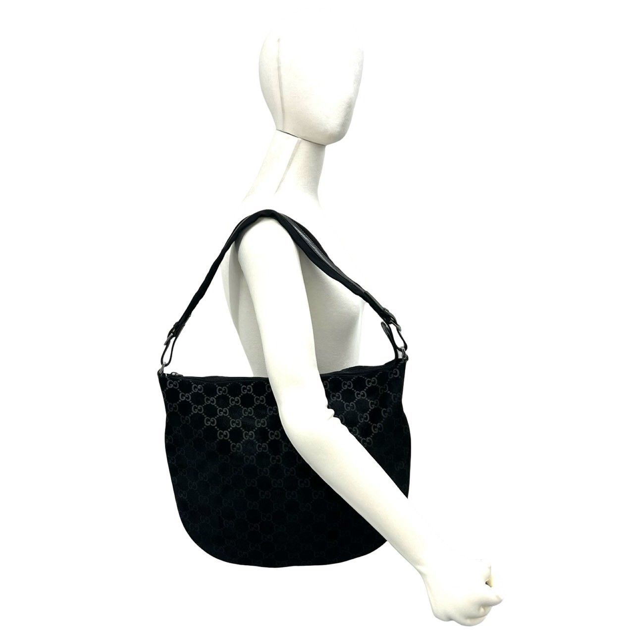 極 美品 GUCCI グッチ GG 柄 スウェード レザー 本革 ワンショルダー