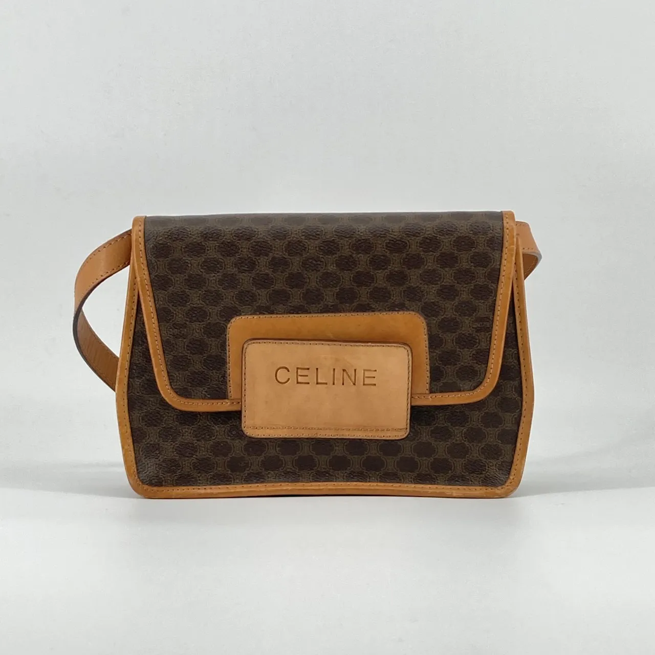 CELINE（セリーヌ） マカダム柄 PVCコーティングキャンバス / ヌメ革