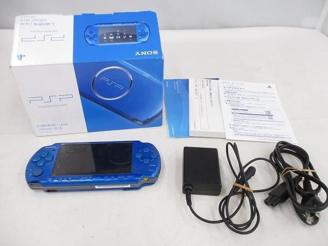 中古品 ゲーム PSP 本体 PSP3000 バイブラント・ブルー 動作品 箱付き