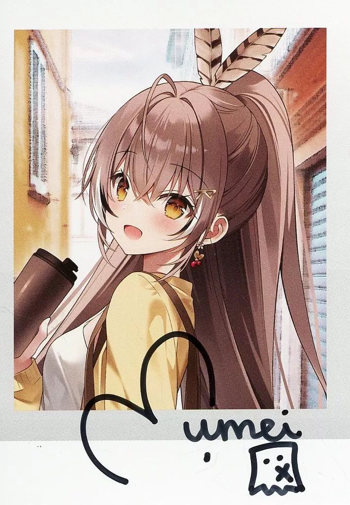 中古】キャラカード 七詩ムメイ 直筆サイン入りWERI描き下ろしチェキ風