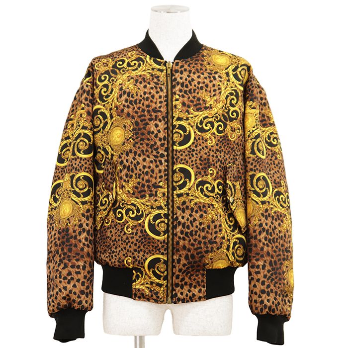 総柄 ベルサーチ リバーシブルジャケット 一点物　イタリア製 訳あり 美品】VERSACE ヴェルサーチ リバーシブル ブルゾン サイズ 48 メンズ