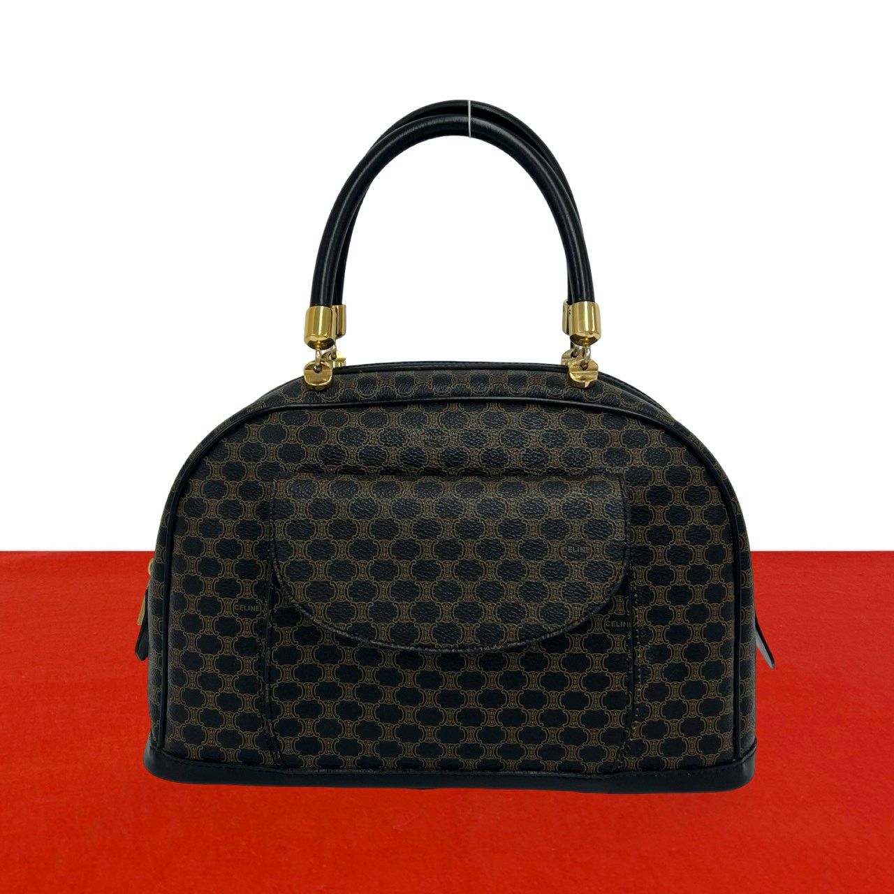 極 美品 CELINE セリーヌ マカダム ブラゾン 柄 レザー 本革